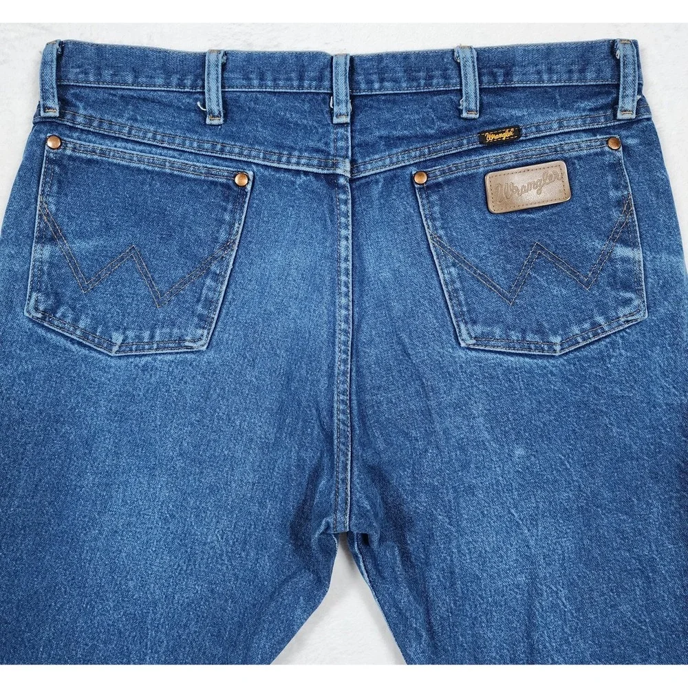 Wrangler 13MWZ Jeans Mens 38x31 Blue  Western Cowboy Cut Straight Leg Denim